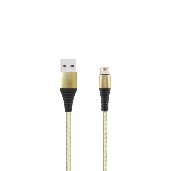 ليفور كيبل USB-iPhone بطول 1متر نايلون - ذهبي