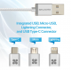 بروميت كيبل USB ذكي 3 في 1 للشحن ونقل البيانات